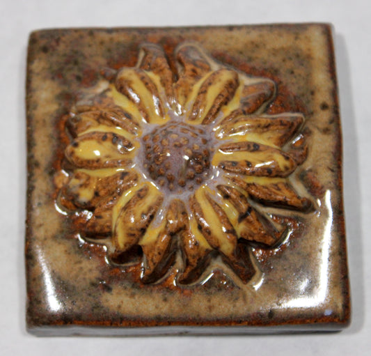 Brown Sunflower Tile Set of Six