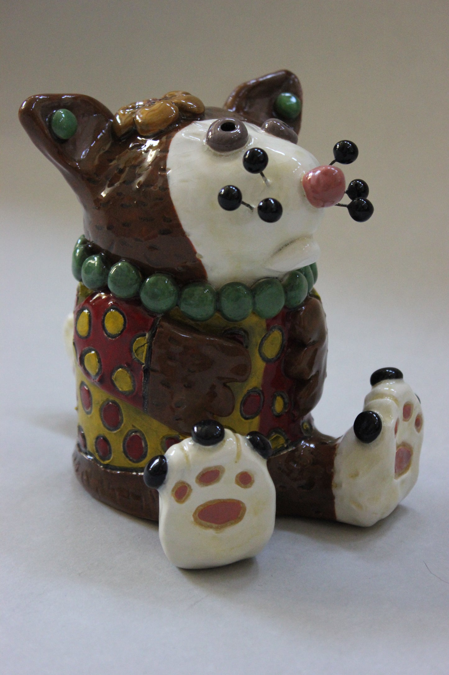 Whimsical, Clothed Kitty Cat Sculpture