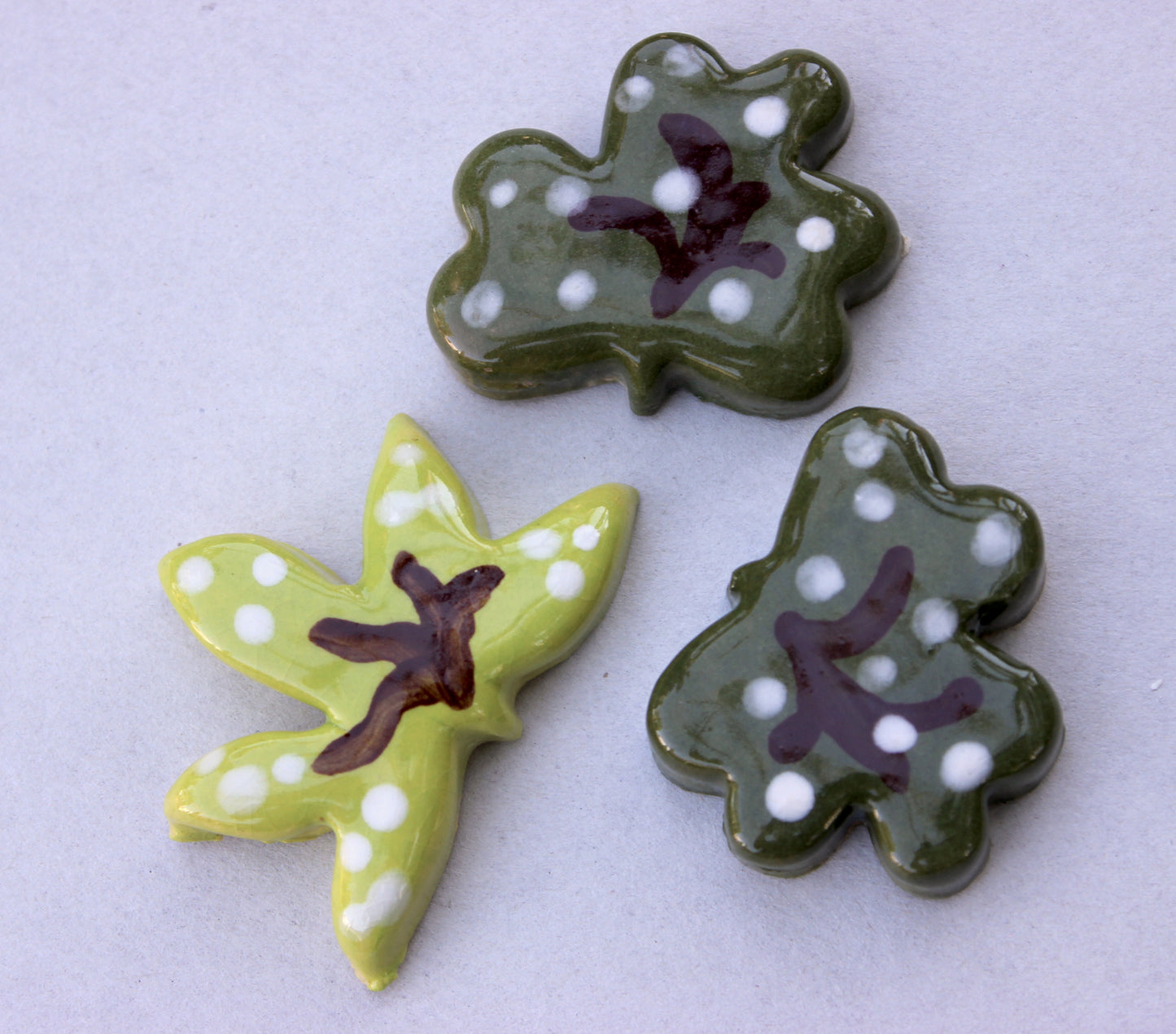 Small Whimsy Leaf Tile Set for Mosaics and Crafting
