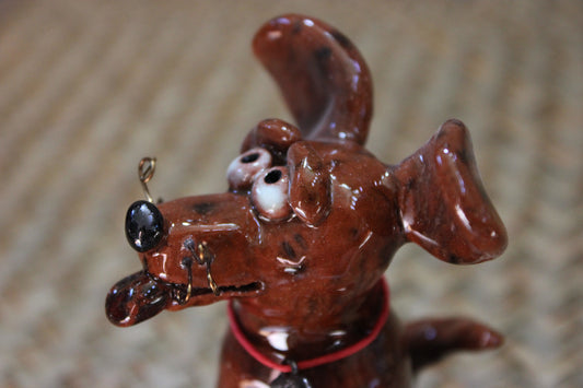Small Standing Brown Dog Figurine