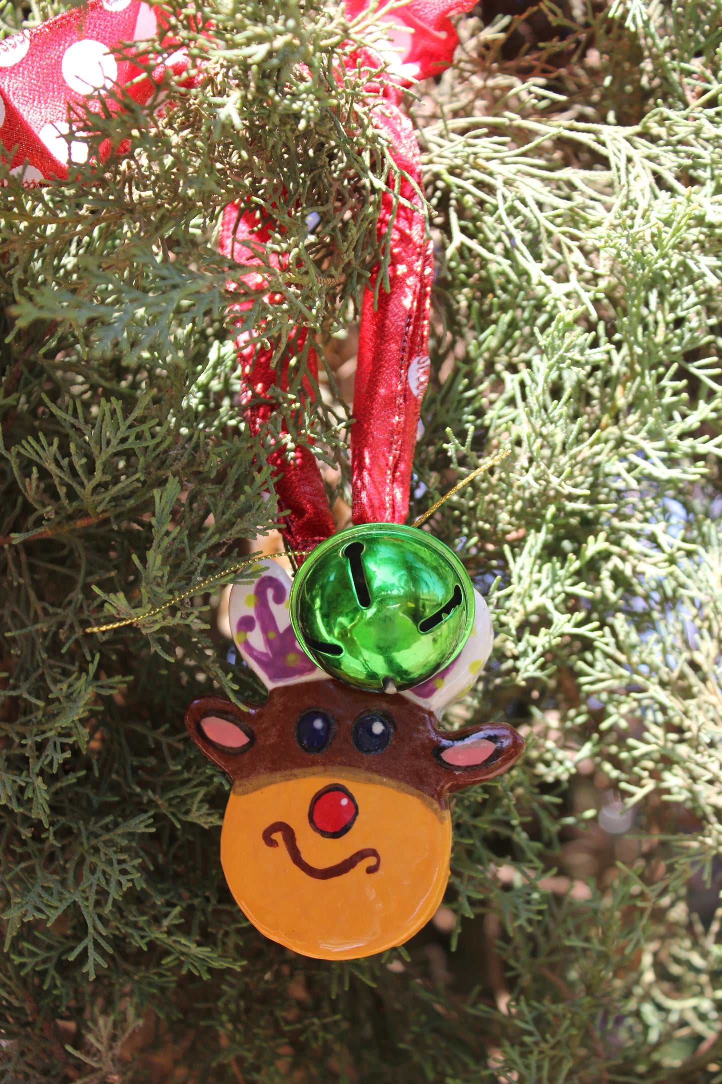 Ceramic Reindeer Christmas Tree Ornament