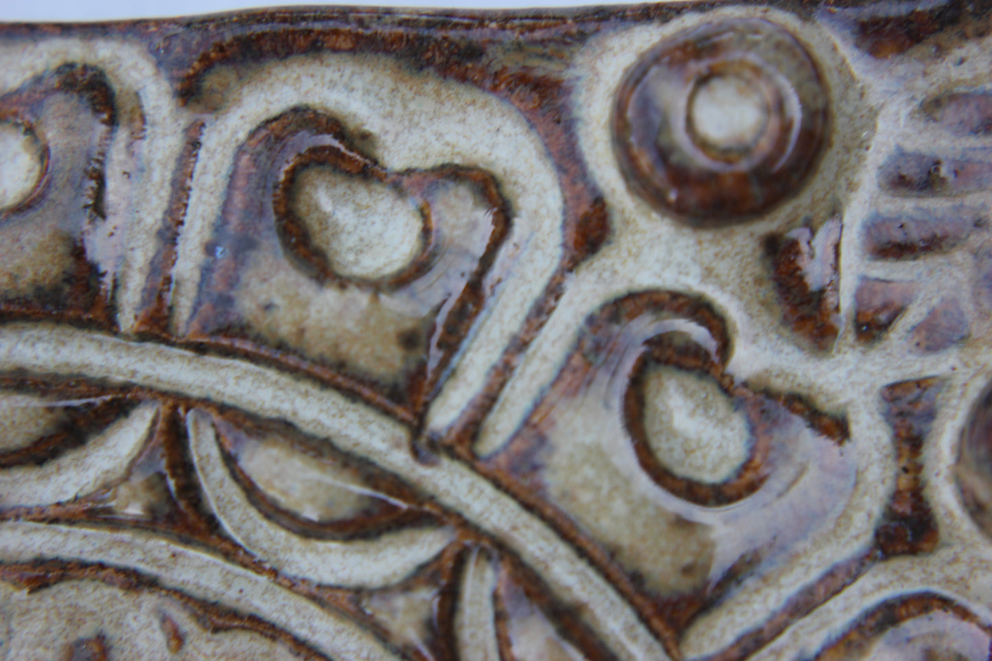 Art Nouveau raised Patterned Ceramic Tile for Mosaics or Home Decoration