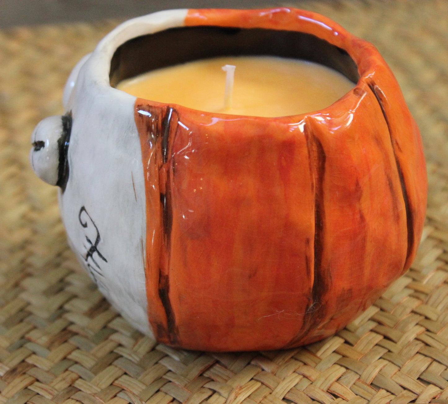 Burtonesque Pumpkin Scented Candle and Holder