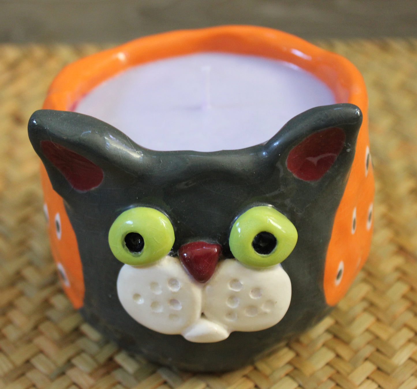 Halloween Cat Scented Candle Holder and Candle Decoration