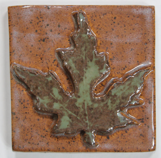 Ceramic Maple Leaf Impression Tile