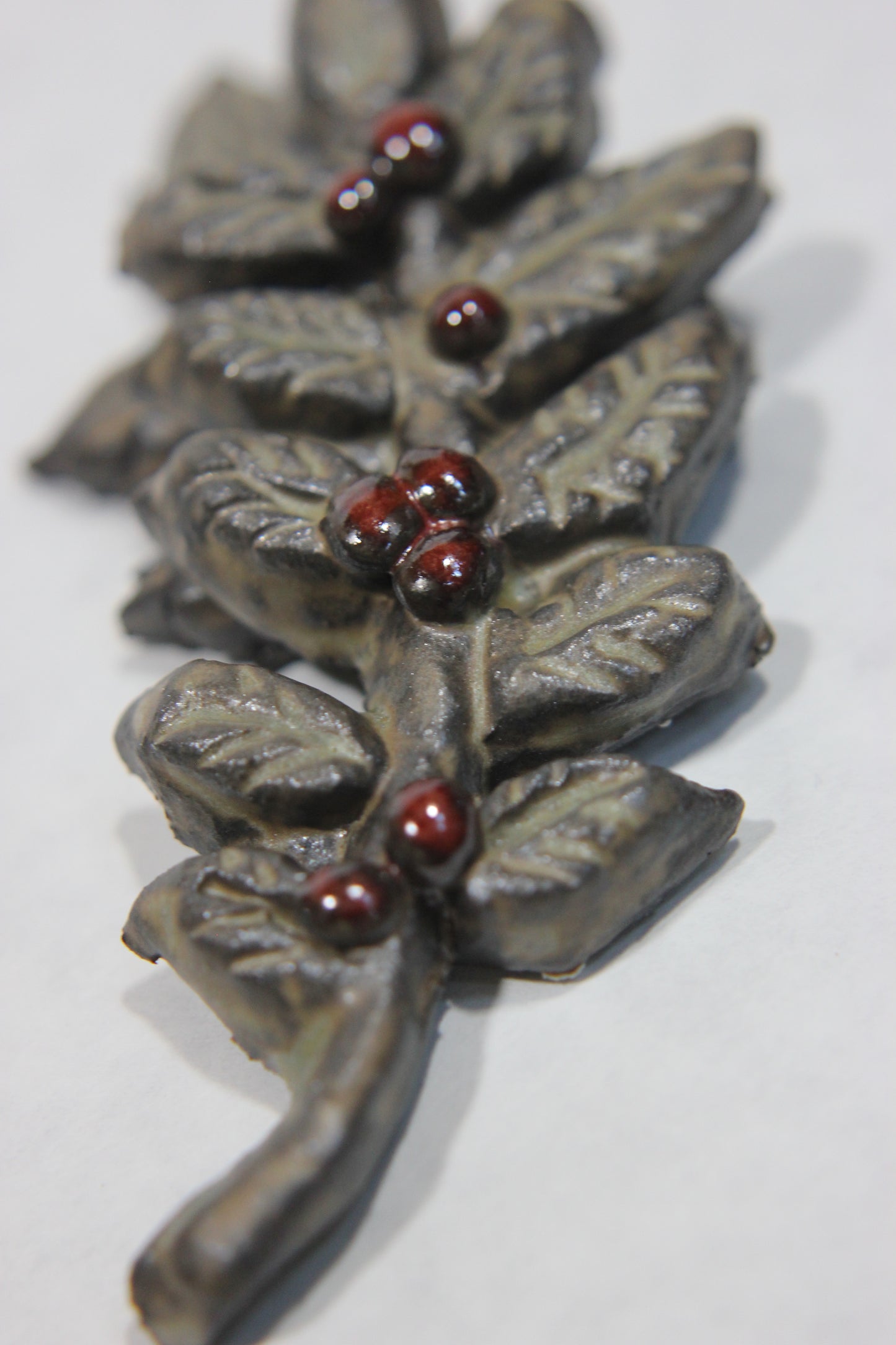 Small Ceramic Leaf with Berries Tiles for Mosaics and Home Decor