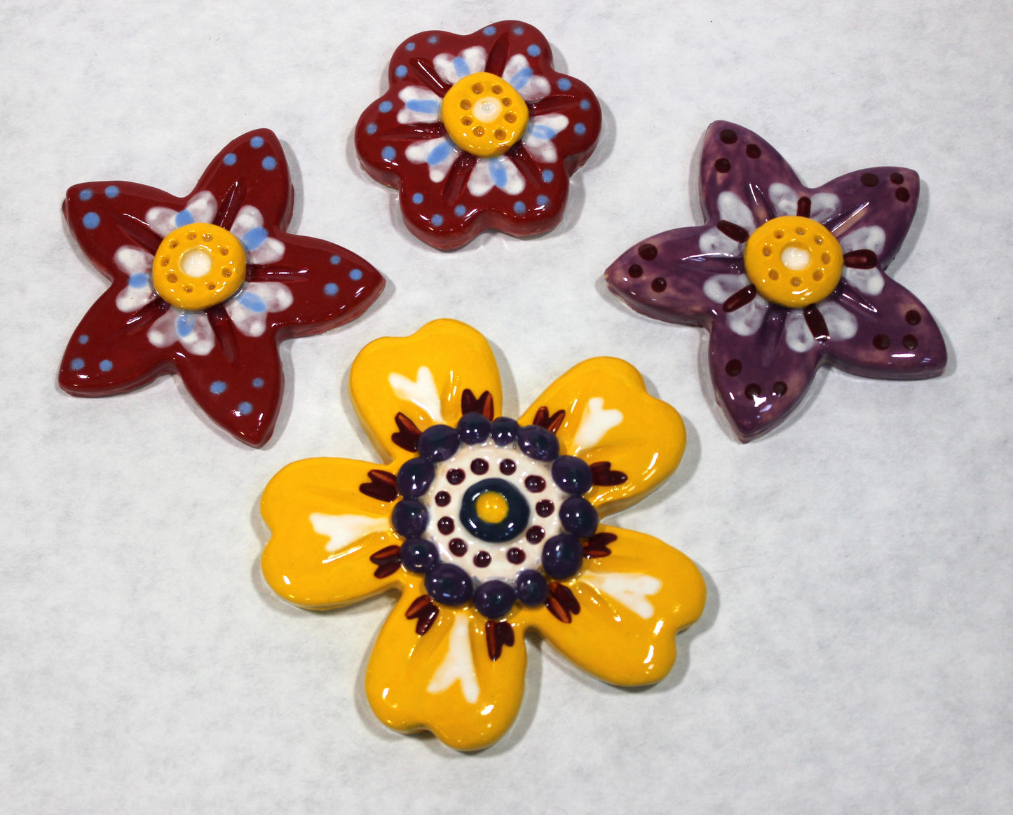Decorative Ceramic Multicolor Flower Crafting & Mosaics Tile Set