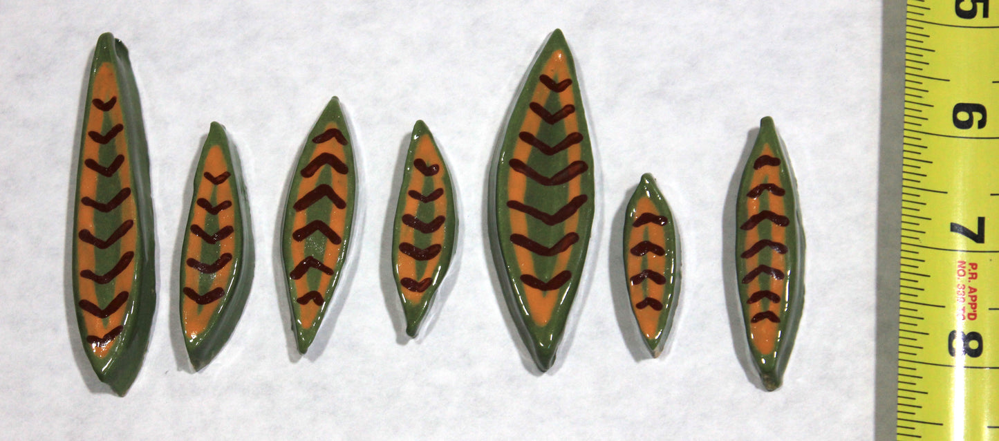 Hand-Painted Leaf Tile Set for Mosaics & Crafting