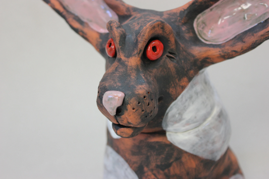 Ceramic Rabbit Jar and Home Decor Art Sculpture