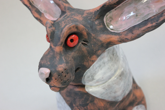 Ceramic Rabbit Jar and Home Decor Art Sculpture