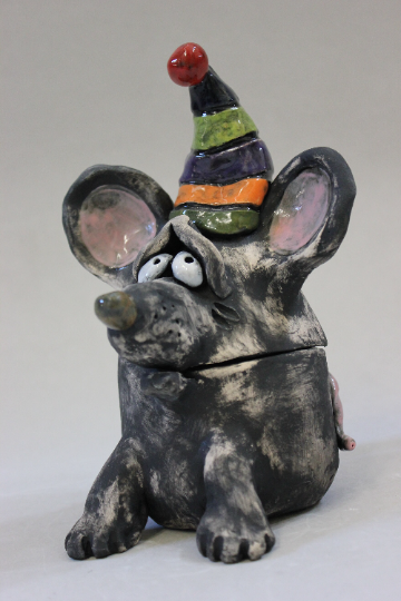 Party Rat Art Sculpture and Jar